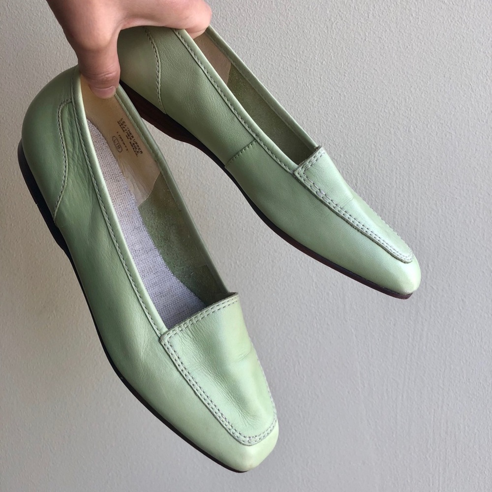 Vtg Pistachio/Mint Loafers - 7 1/2 M, Leather